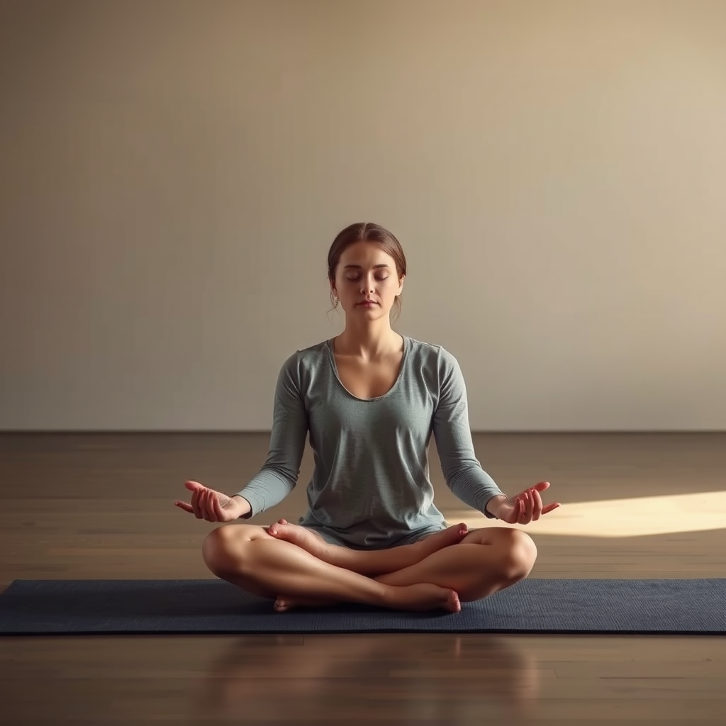 Lyhyt meditaatioistunto, jossa henkilö istuu rauhallisessa asennossa