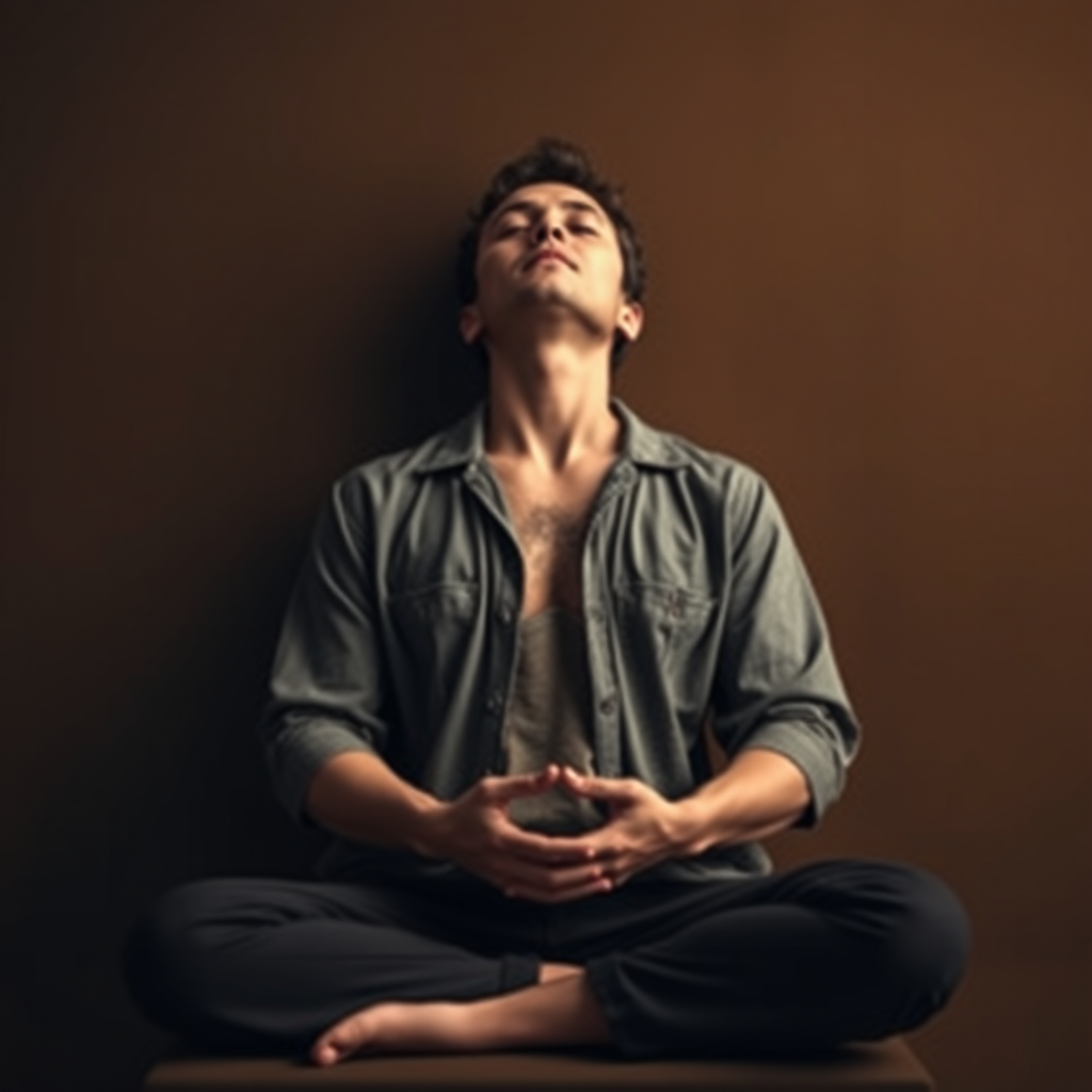 Syvämeditaatioistunto, jossa henkilö on syvässä meditatiivisessa tilassa